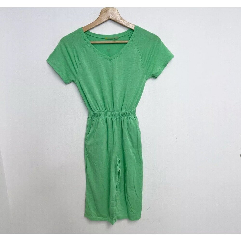 Zella Girl Kids' Mindful Cover-Up Jumpsuit Green Sz 5/6 Side Pockets